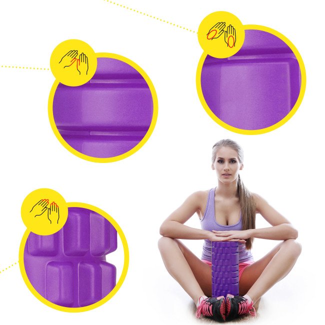 Масажний ролик Cornix EVA 33 x 14 см (валик, роллер) XR-0032 Violet