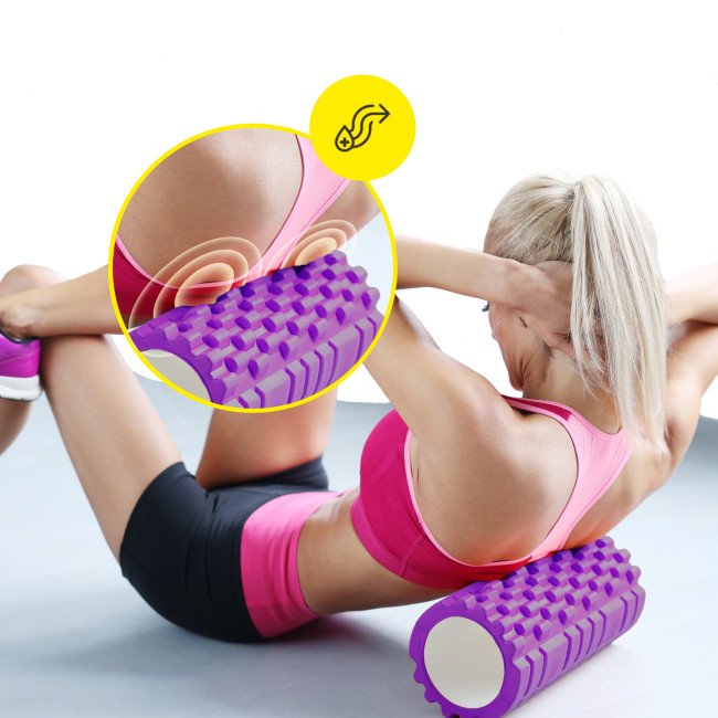 Масажний ролик Cornix EVA 33 x 14 см (валик, роллер) XR-0032 Violet