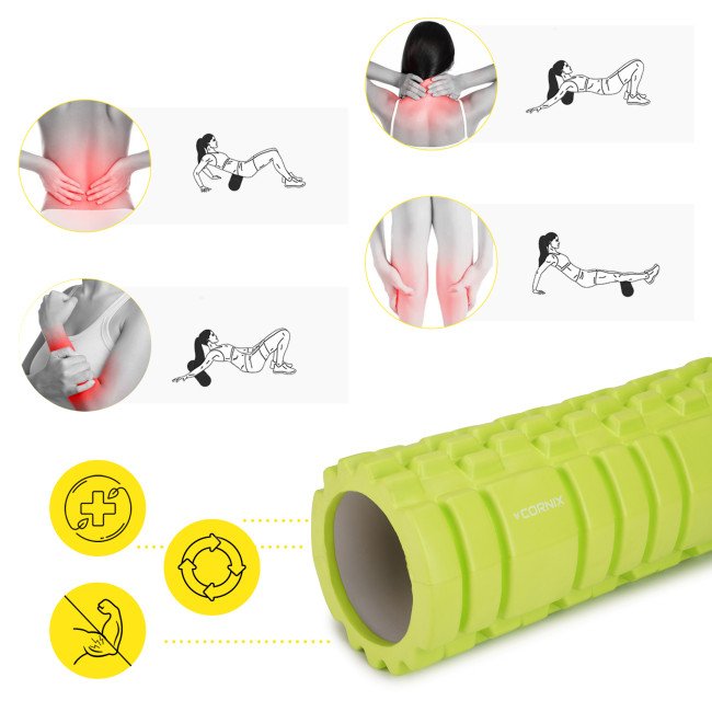 Масажний ролик Cornix EVA 33 x 14 см (валик, роллер) XR-0034 Green