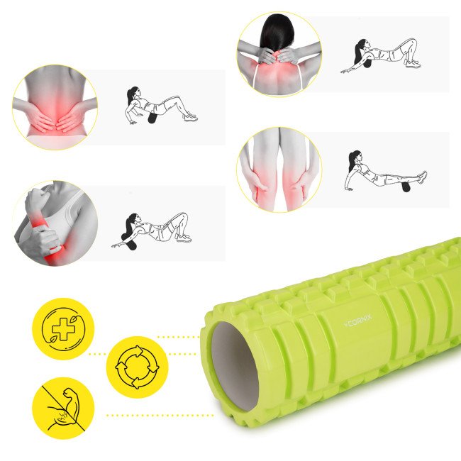 Масажний ролик Cornix EVA 45 x 14 см (валик, роллер) XR-0040 Green