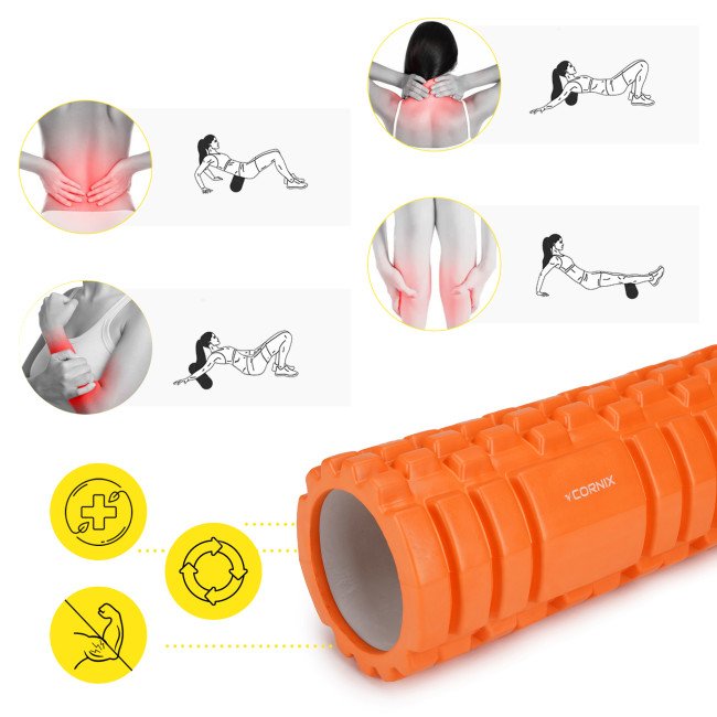 Масажний ролик Cornix EVA 45 x 14 см (валик, роллер) XR-0041 Orange