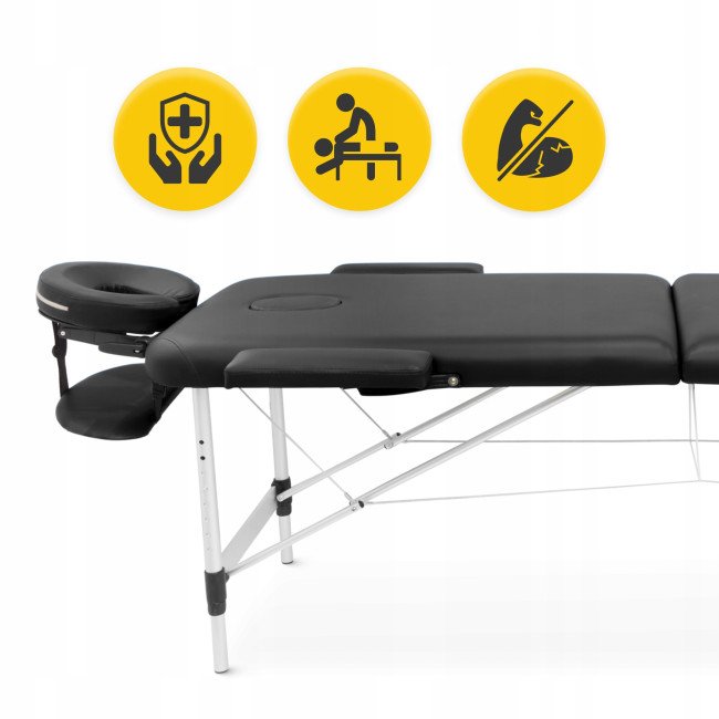 Масажний стіл складний 4FIZJO Massage Table Alu W60 Black (P-5907739318374)