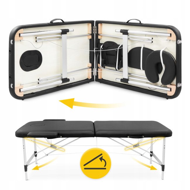 Масажний стіл складний 4FIZJO Massage Table Alu W60 Black (P-5907739318374)