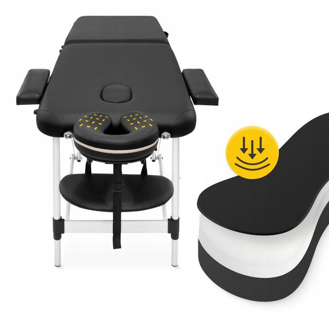 Масажний стіл складний 4FIZJO Massage Table Alu W60 Black (P-5907739318374)