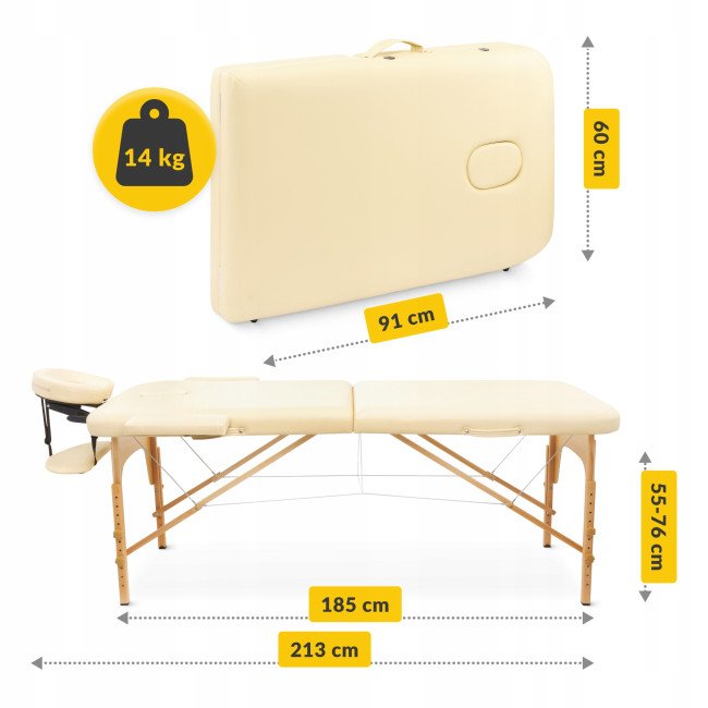 Масажний стіл складний 4FIZJO Massage Table Wood W60 Beige (P-5907739318350)
