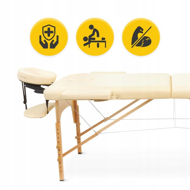 Масажний стіл складний 4FIZJO Massage Table Wood W60 Beige (P-5907739318350)