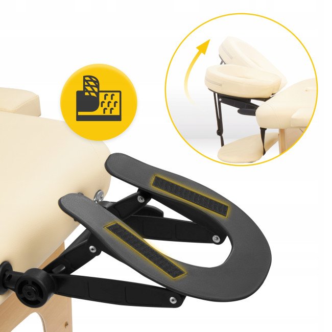 Масажний стіл складний 4FIZJO Massage Table Wood W60 Beige (P-5907739318350)