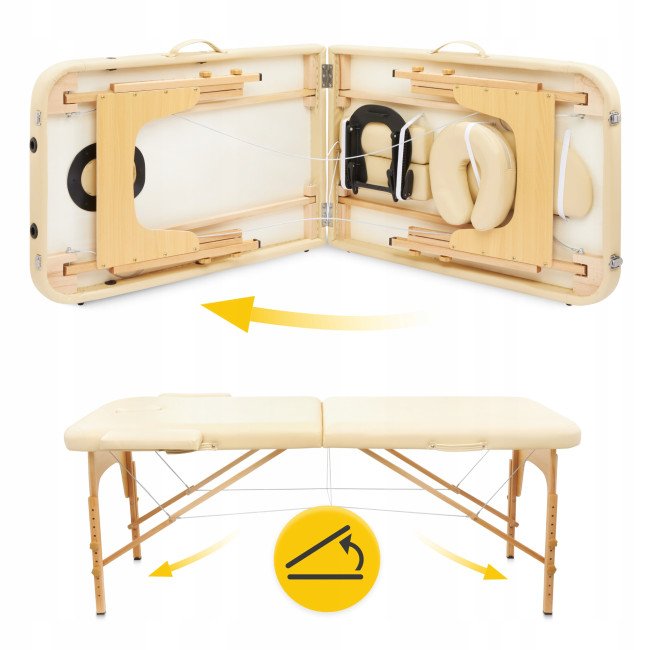 Масажний стіл складний 4FIZJO Massage Table Wood W60 Beige (P-5907739318350)