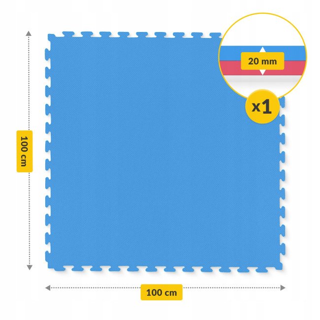 Мат-пазл (ласточкин хвіст) 4FIZJO Mat Puzzle EVA 100 x 100 x 2 cм Blue/Red (P-5907739310002)