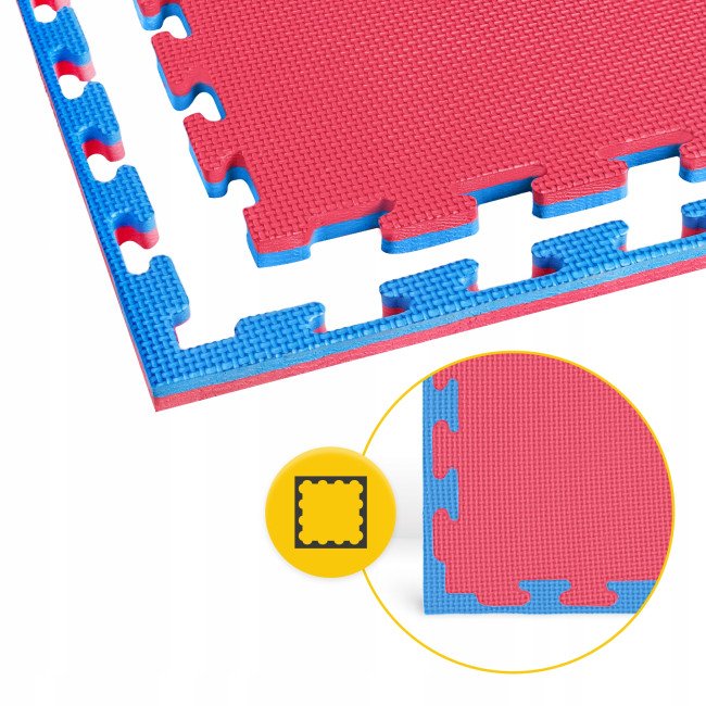 Мат-пазл (ласточкин хвіст) 4FIZJO Mat Puzzle EVA 100 x 100 x 2 cм Blue/Red (P-5907739310002)