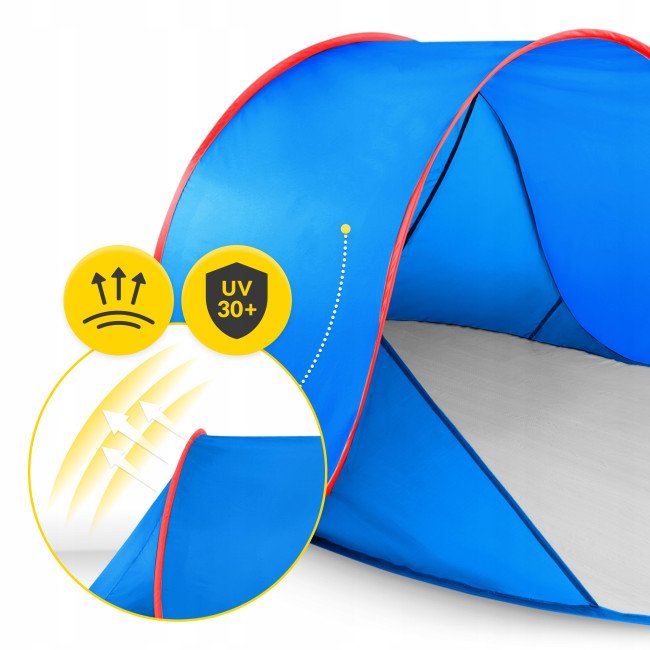 Намет пляжний 4FIZJO Pop-Up 195 x 120 см саморозкладний Blue/Red (P-5905973405164)
