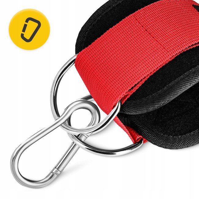 Манжети для тяги 4FIZJO Ankle Strap 2 шт Black/Red (P-5907739314819)