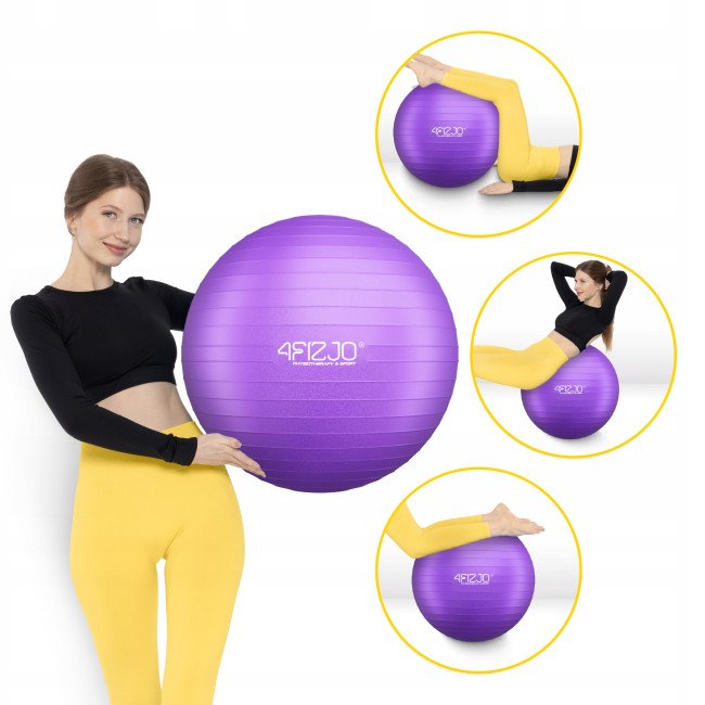 М'яч для фітнесу (фітбол) 4FIZJO 65 см Anti-Burst Violet (P-5905973404778)