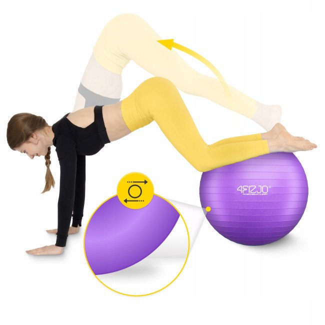 М'яч для фітнесу (фітбол) 4FIZJO 65 см Anti-Burst Violet (P-5905973404778)