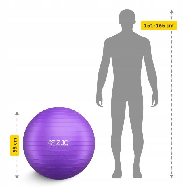 М'яч для фітнесу (фітбол) 4FIZJO 65 см Anti-Burst Violet (P-5905973404778)