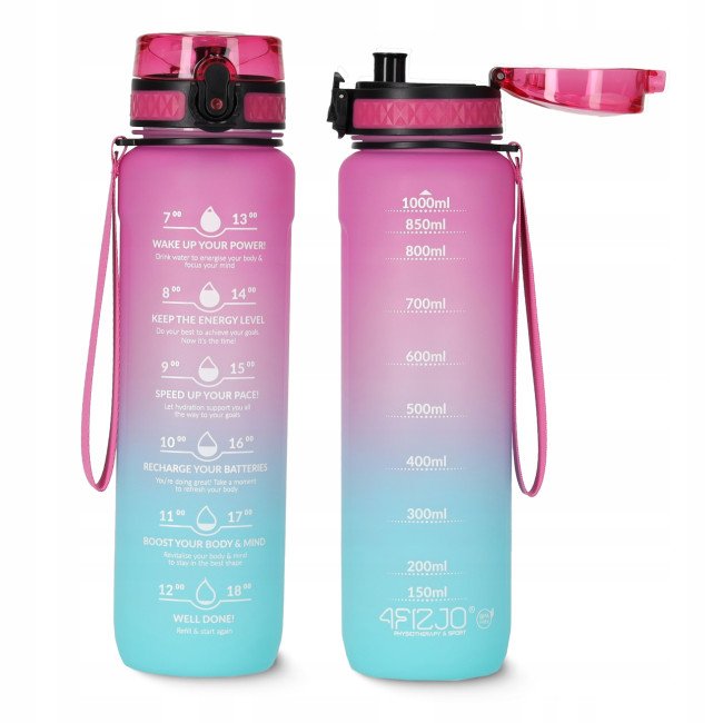 Пляшка для води спортивна 4FIZJO 1000 мл Pink/Sky Blue (P-5905973400770)