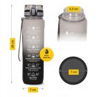 Пляшка для води спортивна 4FIZJO 1000 мл Grey/Black (P-5905973400756)