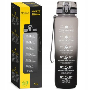 Пляшка для води спортивна 4FIZJO 1000 мл Grey/Black (P-5905973400756)
