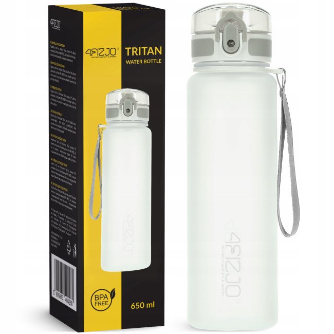 Пляшка для води спортивна 4FIZJO 650 мл Grey (P-5905973404280)
