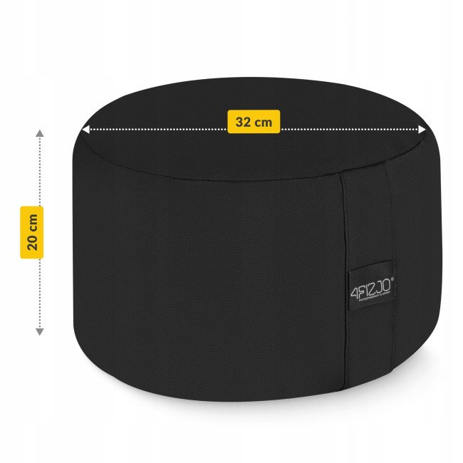 Подушка для йоги та медитації 4FIZJO Zafu кругла 32 x 20 см Black (P-5907739315540)