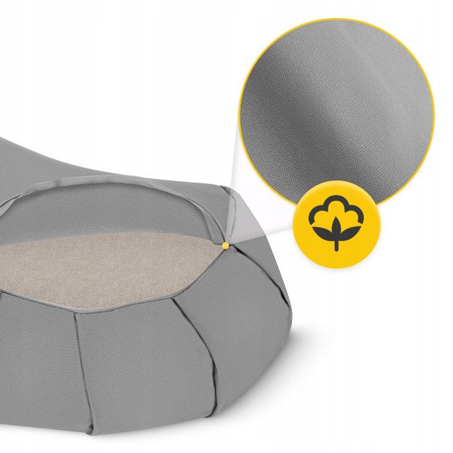 Подушка для йоги та медитації 4FIZJO Zafu напівкругла 40 x 30 x 12 см Grey (P-5907739315502)