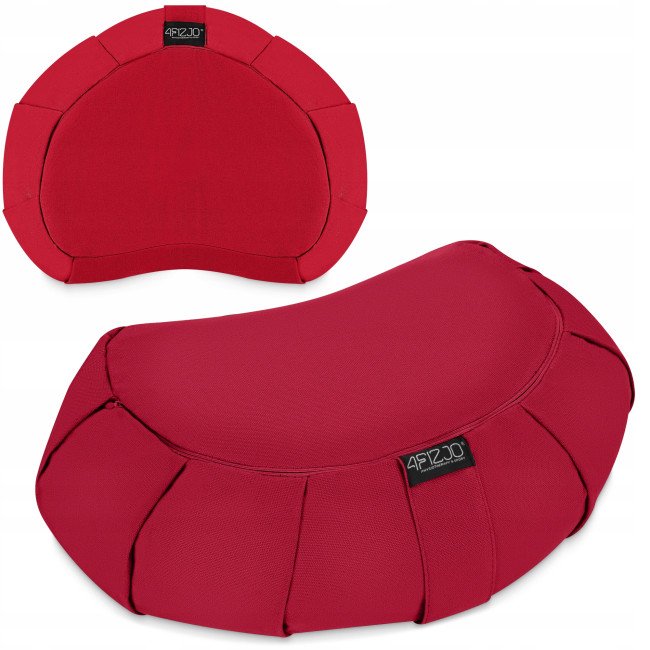 Подушка для йоги та медитації 4FIZJO Zafu напівкругла 40 x 30 x 12 см Red (P-5907739315496)