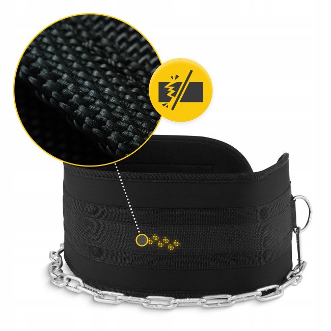 Пояс атлетичний для обтяження 4FIZJO Dip Belt 80 см Black (P-5905973402255)