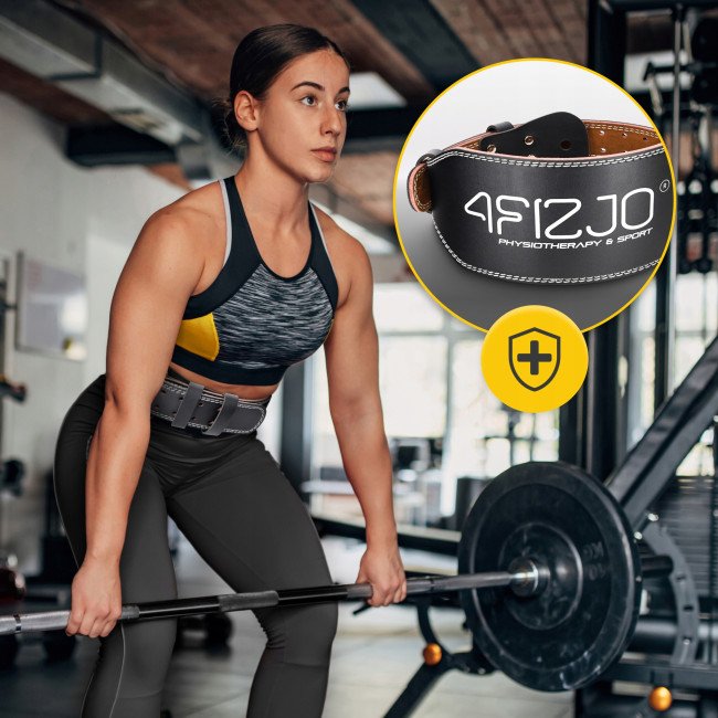 Пояс для важкої атлетики 4FIZJO шкіряний Size M Black (P-5905973404303)