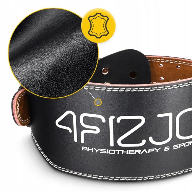Пояс для важкої атлетики 4FIZJO шкіряний Size L Black (P-5905973404310)
