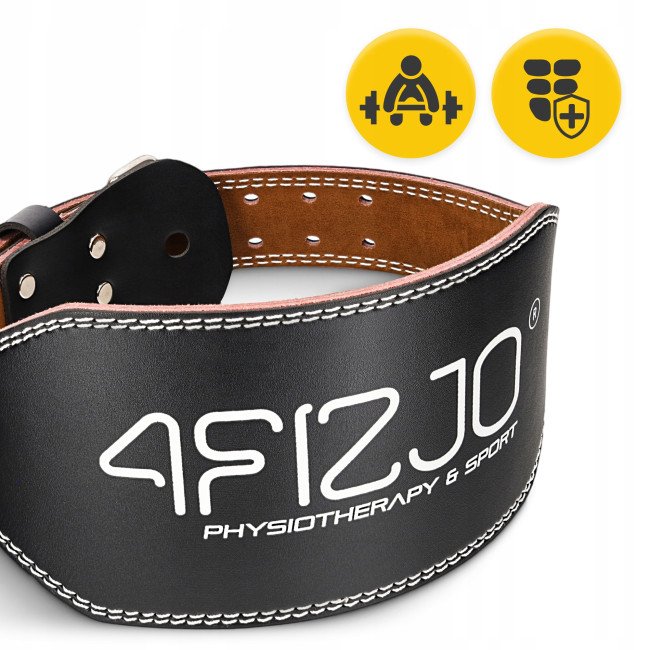 Пояс для важкої атлетики 4FIZJO шкіряний Size L Black (P-5905973404310)