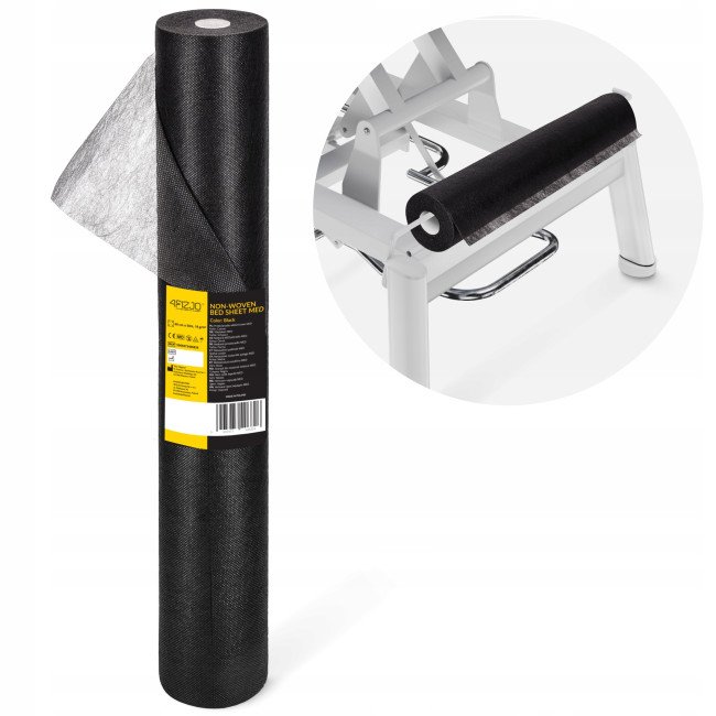 Простирадло одноразове 4FIZJO 50 м x 70 см в рулоні 18 г/м² Black (P-5905973406833)