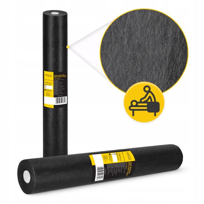 Простирадло одноразове 4FIZJO 50 м x 70 см в рулоні 18 г/м² Black (P-5905973406833)