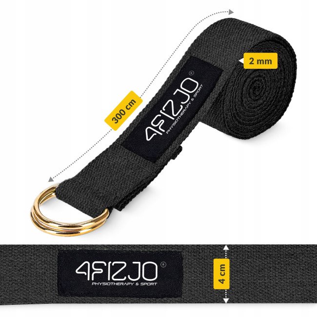 Ремінь для йоги 4FIZJO 300 см Black (P-5907739315397)