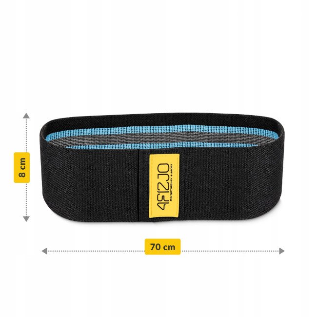 Резинка для фітнесу та спорту із тканини 4FIZJO Hip Band 15-20 кг Black/Blue (P-5907739310293)