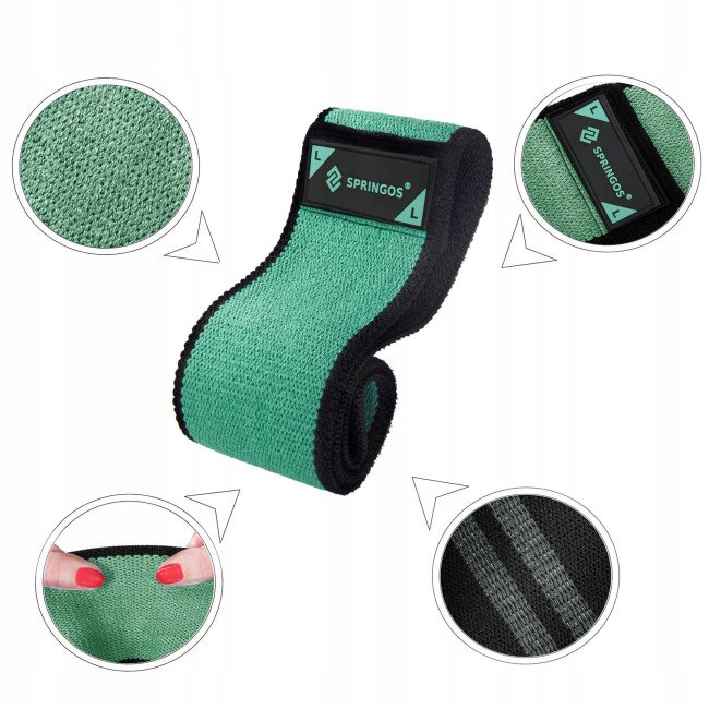 Резинка для фітнесу та спорту із тканини Springos Hip Band Size L FA0111