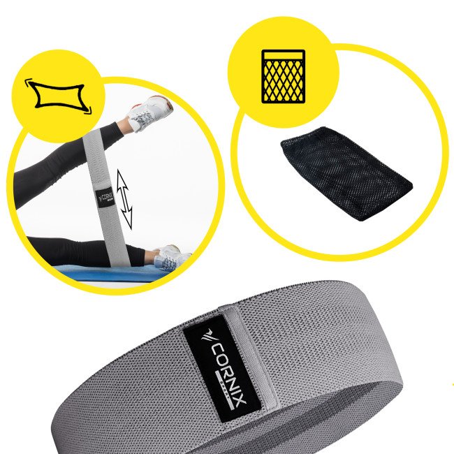 Резинки для фітнесу та спорту із тканини Cornix Hip Band набір 3 шт XR-0049