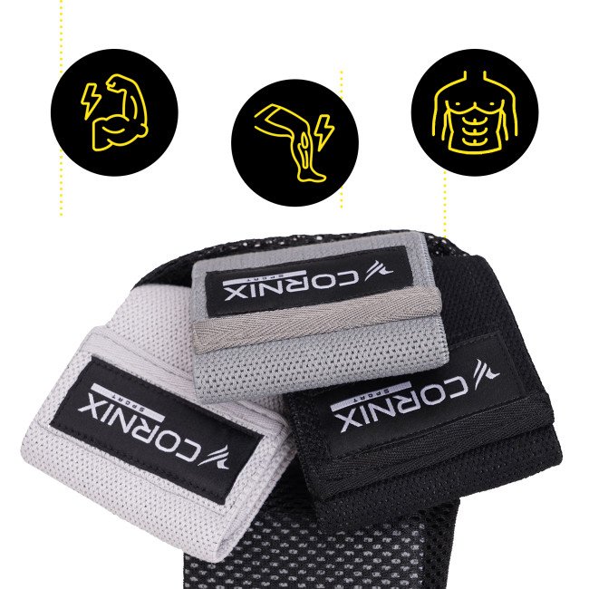 Резинки для фітнесу та спорту із тканини Cornix Hip Band набір 3 шт XR-0049