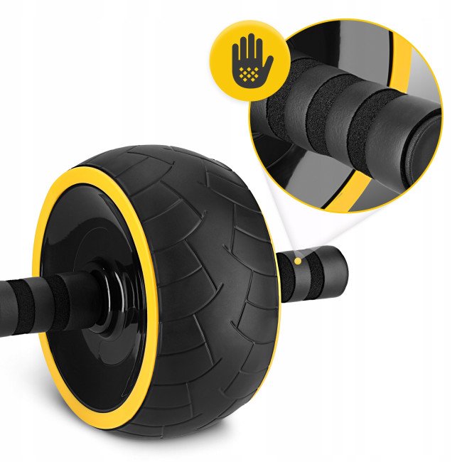 Ролик (гімнастичне колесо) для преса 4FIZJO Ab Wheel XL Black/Yellow (P-5907739314444)