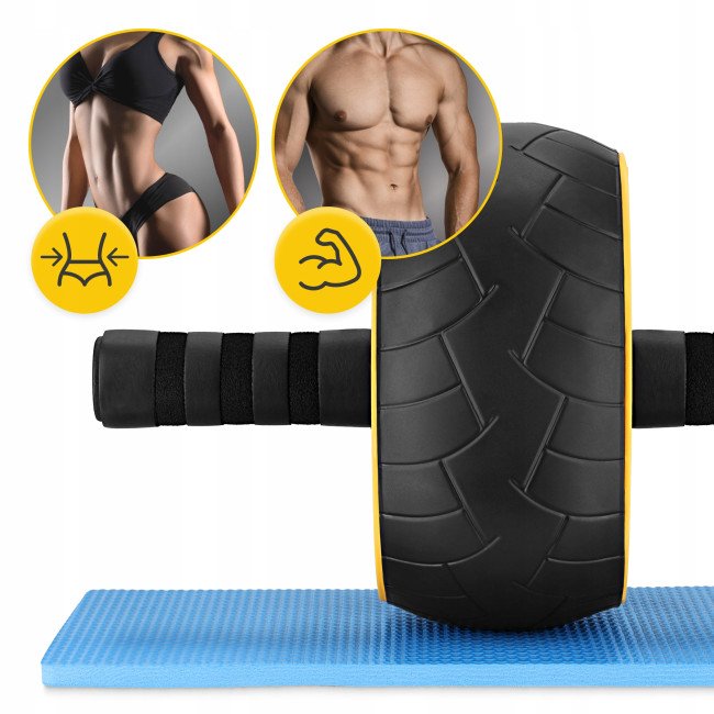Ролик (гімнастичне колесо) для преса 4FIZJO Ab Wheel XL Black/Yellow (P-5907739314444)