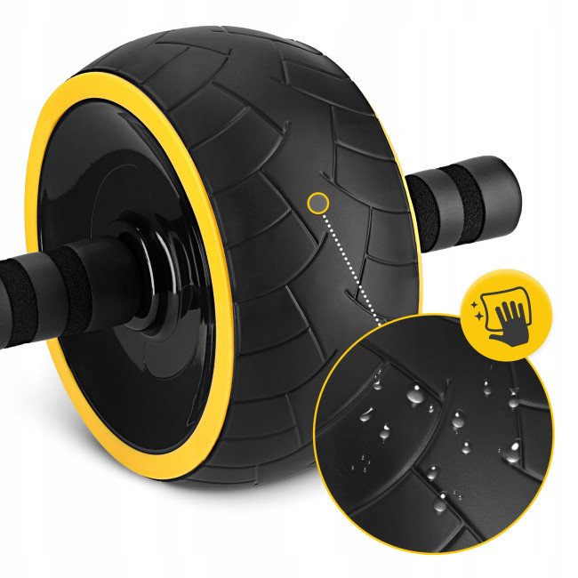Ролик (гімнастичне колесо) для преса 4FIZJO Ab Wheel XL Black/Yellow (P-5907739314444)