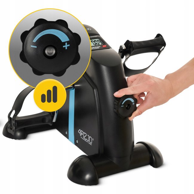 Міні велотренажер 4FIZJO Evo 2 в 1 для рук та ніг Black/Blue (P-5905973401692)