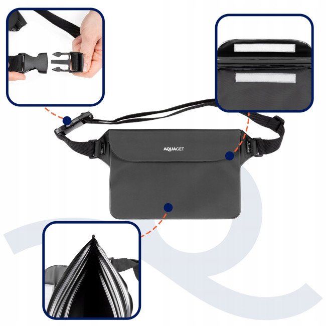 Сумка на пояс Aquaget водонепроникна IPX8 AQ0026 Black