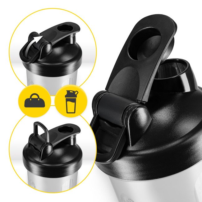 Шейкер спортивний 4FIZJO PRO 650 мл White/Black (P-5905973407007)