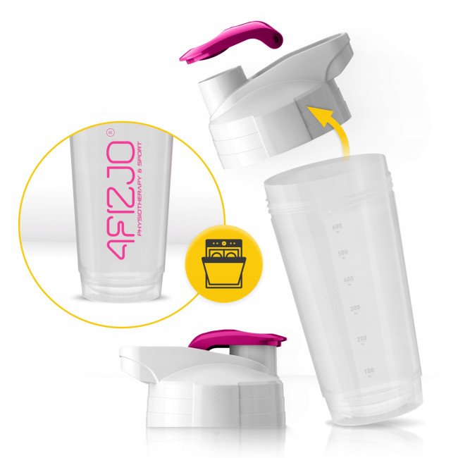 Шейкер спортивний 4FIZJO Ultra 700 мл White/Pink (P-5905973407069)