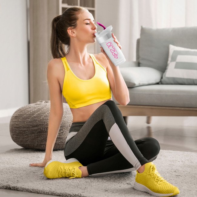 Шейкер спортивний 4FIZJO Ultra 700 мл White/Pink (P-5905973407069)