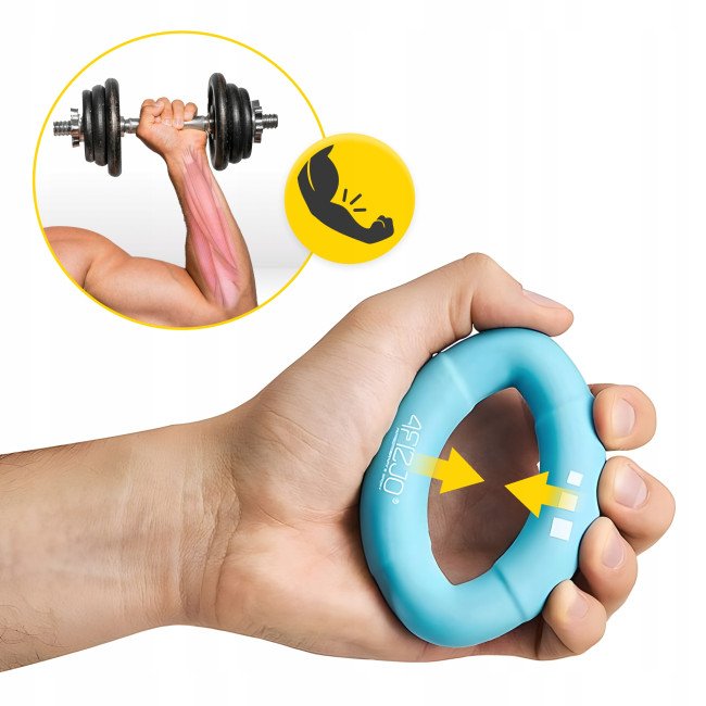 Еспандер кистьовий силіконовий 4FIZJO Medium 18 кг Sky Blue (P-5907739313744)