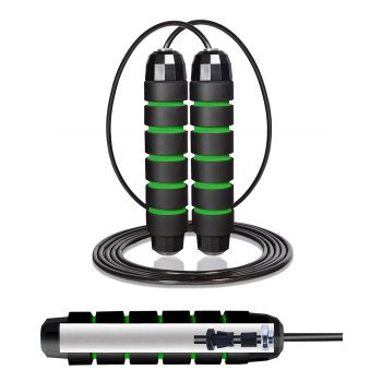 Скакалка швидкісна для кросфіту Cornix Speed Rope Classic XR-0148 Black/Green