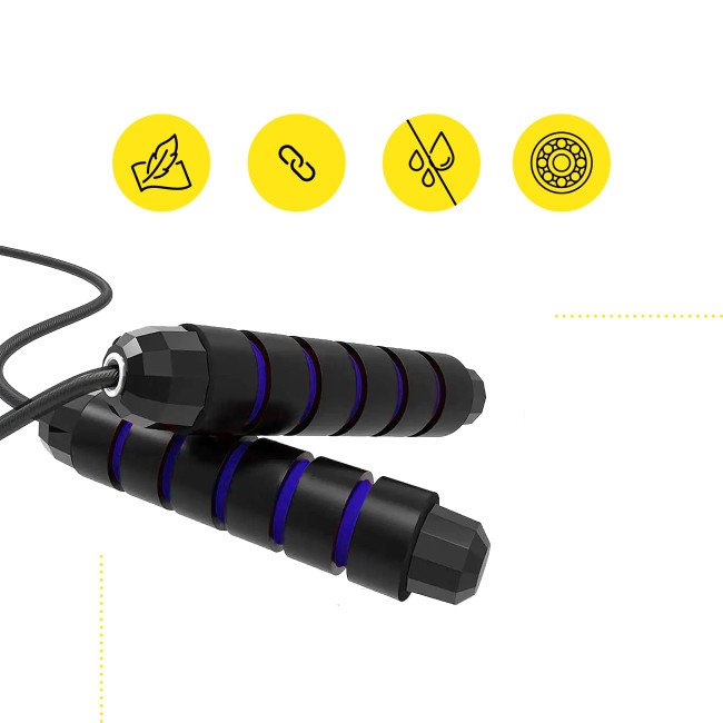 Скакалка швидкісна для кросфіту Cornix Speed Rope Classic з обтяженням XR-0351 Black/Blue
