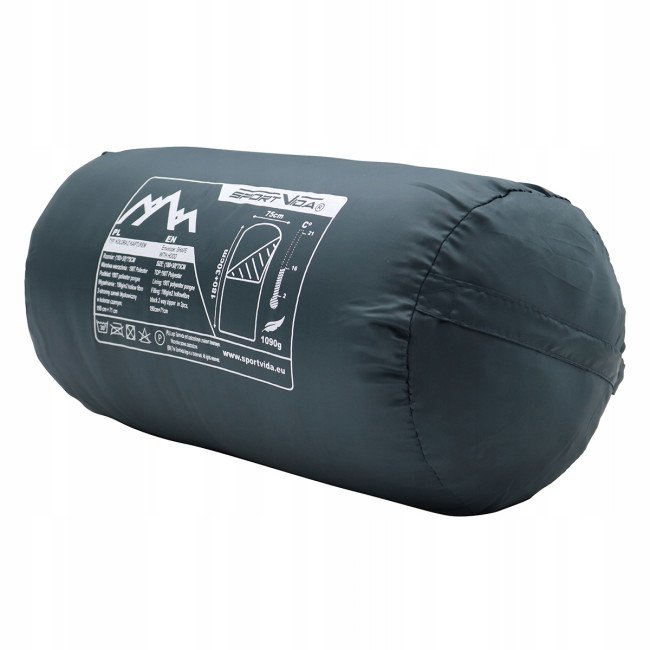 Спальний мішок (спальник) ковдра SportVida SV-CC0065 +2 ...+21°C R Navy Green/Orange