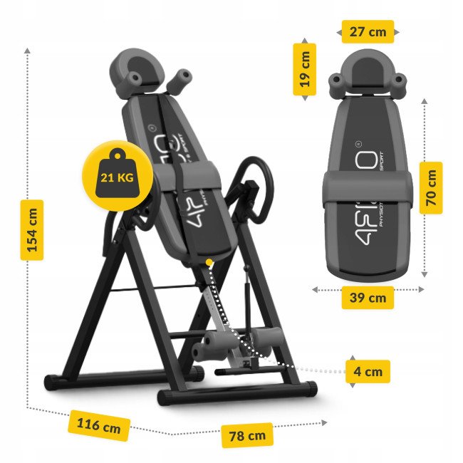 Стіл інверсійний 4FIZJO регульований Black/Grey (P-5905973401951)